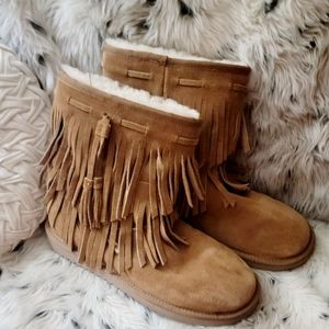 Koolaburra by UGG Womens SIZE 9 Ankle Cable Fringed Winter Boots
